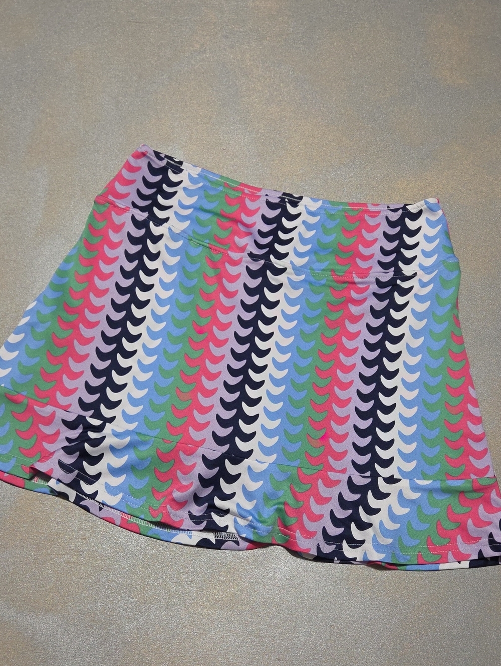 Multicolor Chevron Circle Skirt - Pink, Blue & Green